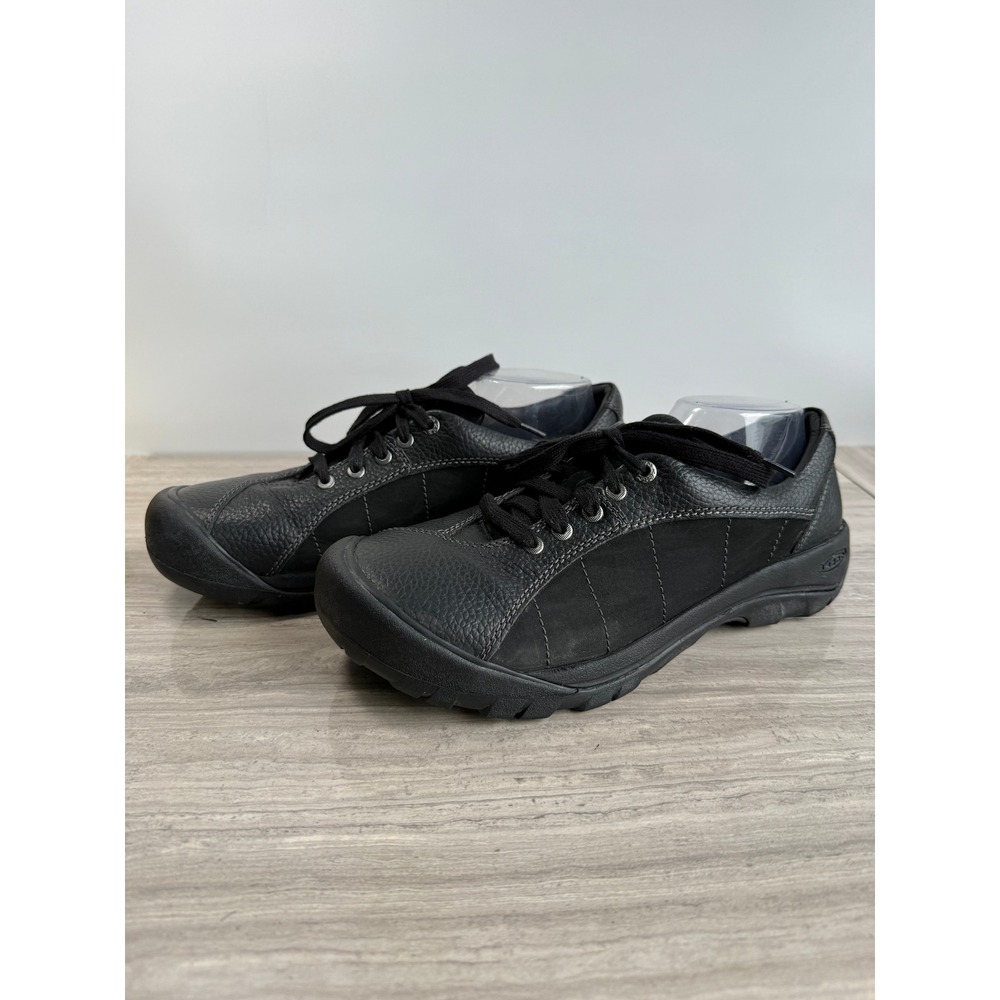 KEEN Walking Shoes Presidio Black Leather Gorpcore Comfort Outdoor Womens 12